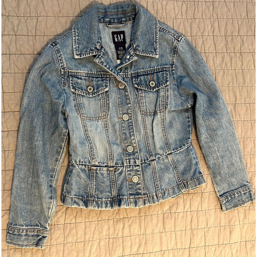 Gap Kids Girl's Blue Denim Jean Jacket Size Medium 100% Cotton